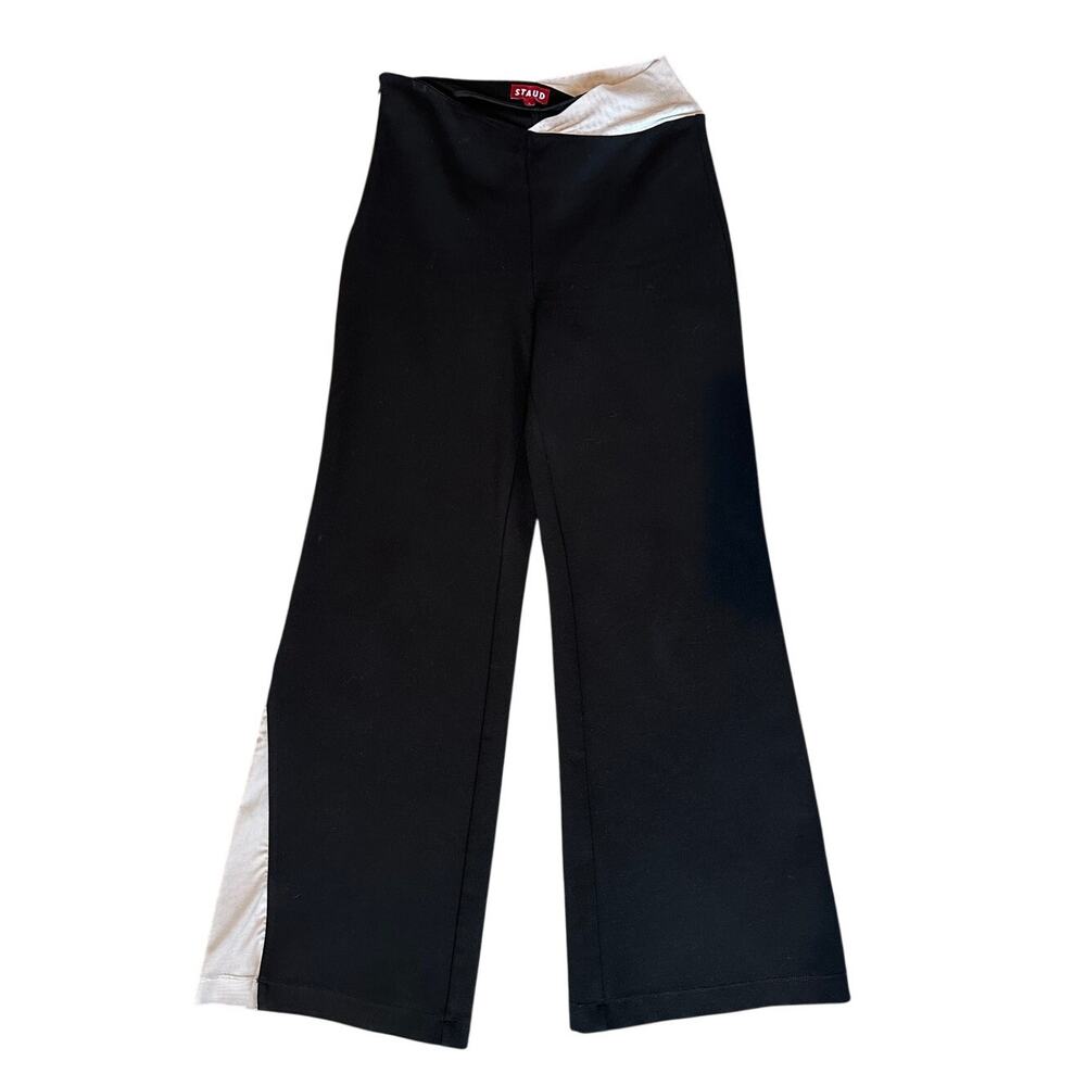 Staud Shaya Ponte Pant Black and White Mesh Inserts Small
